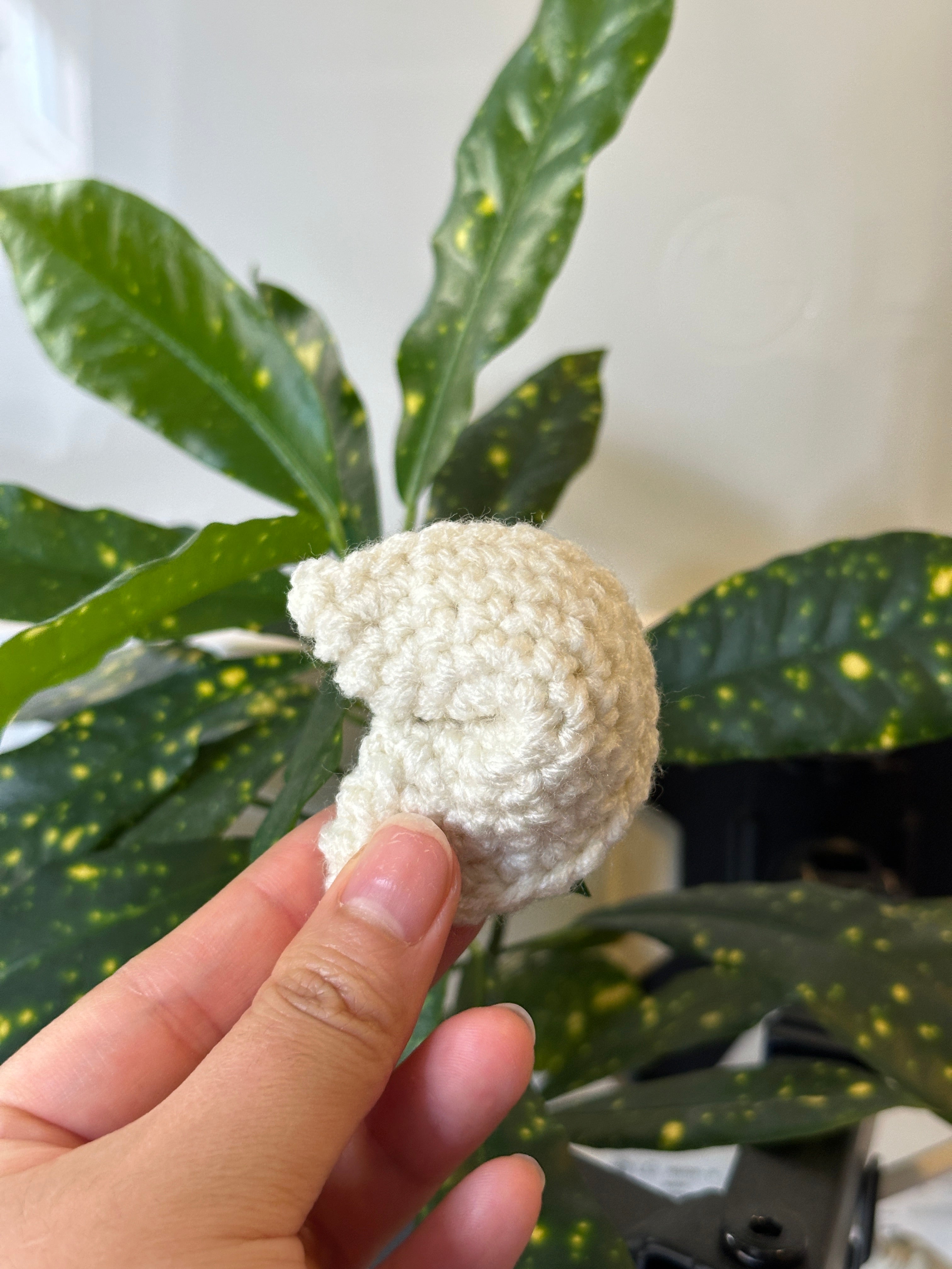 Handmade Crochet Fortune Cookie Keychain - Cookie Charm