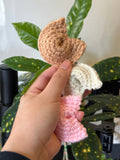 Handmade Crochet Fortune Cookie Keychain - Cookie Charm