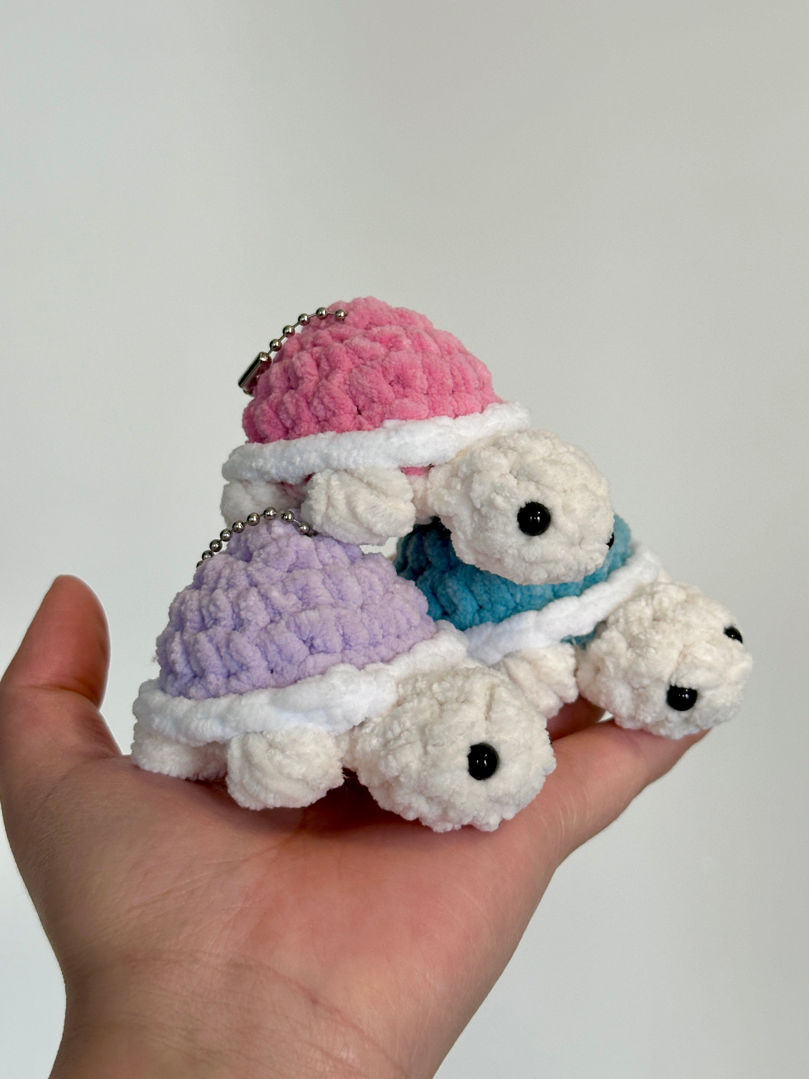 Crochet Turtle Keychain Pattern PDF Download Beginner Friendly