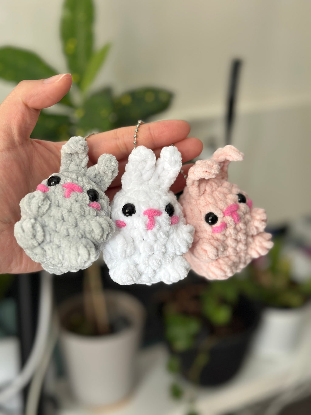 Crochet Bunny Keychain Pattern PDF Download Beginner Friendly