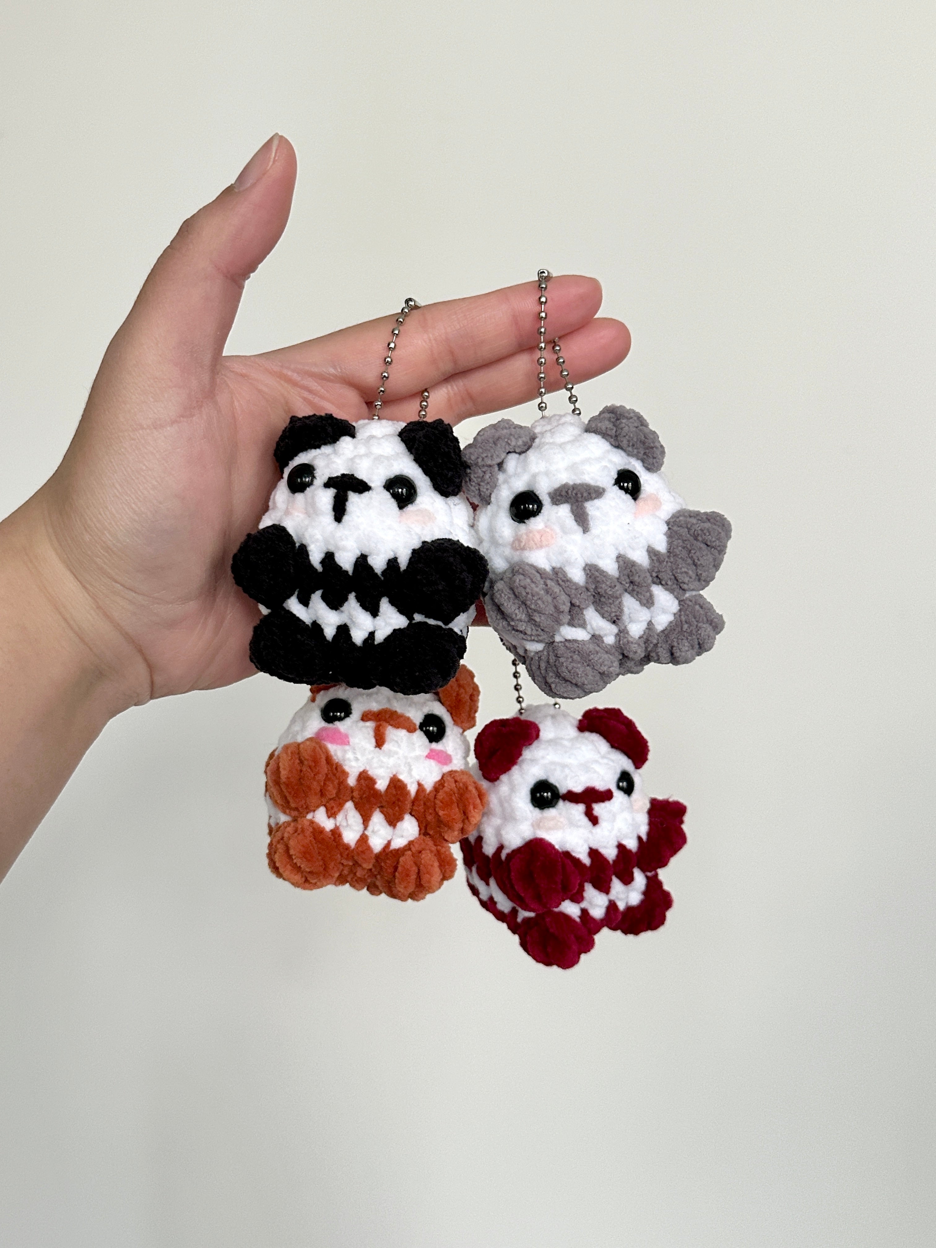 Crochet NO-SEW Panda Keychain Pattern PDF Download (Beginner Friendly)