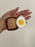 Crochet Couple Keychains - Magnetic Food Bag Charms