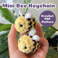 Crochet Mini Bee Keychain Pattern PDF Download Beginner Friendly